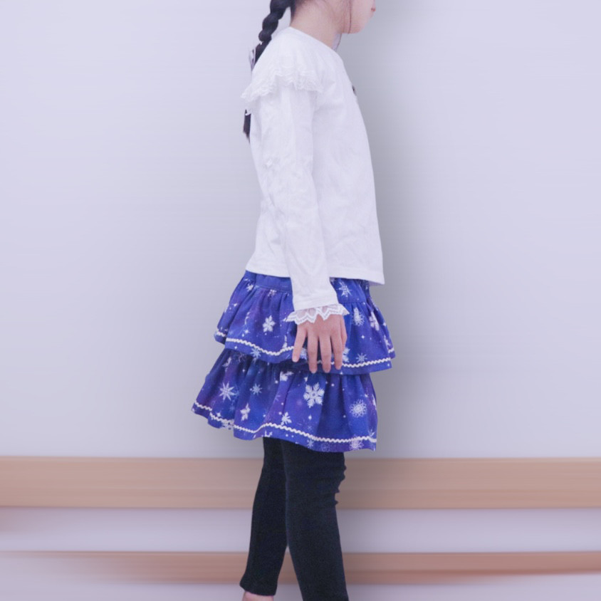 雪の結晶柄＊2段フリルキュロット