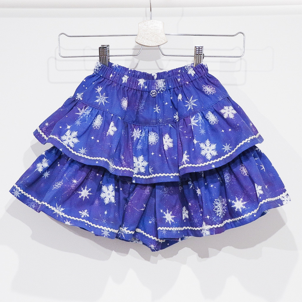 雪の結晶柄＊2段フリルキュロット