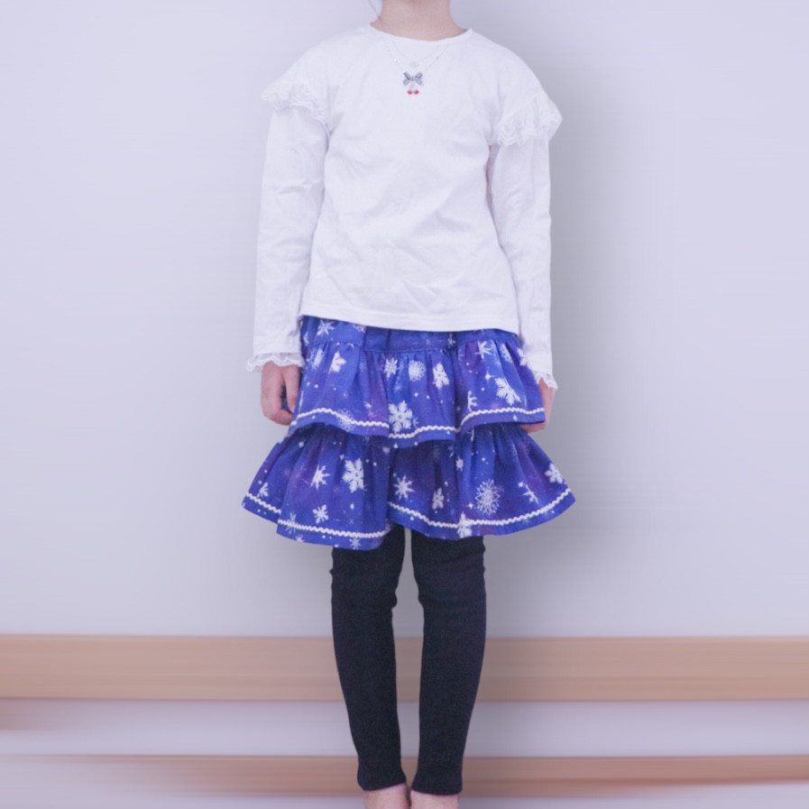雪の結晶柄＊2段フリルキュロット