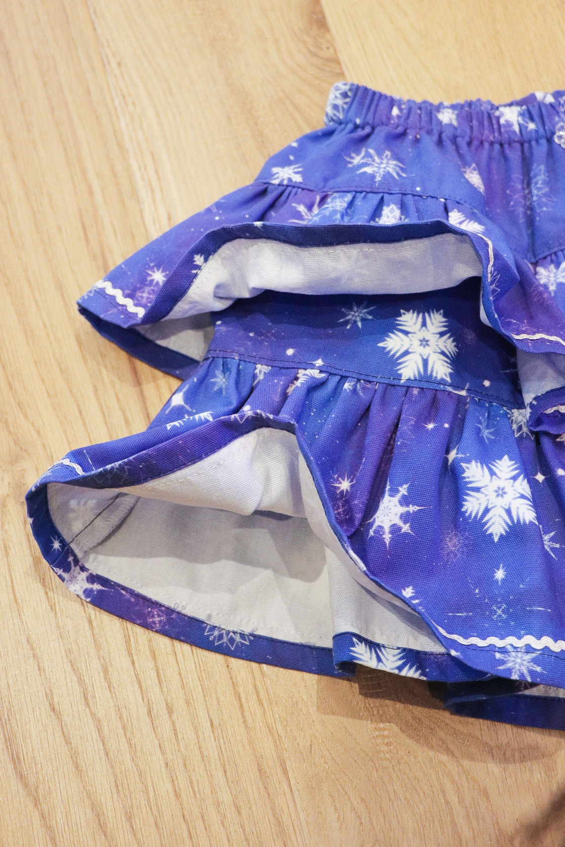 雪の結晶柄＊2段フリルキュロット