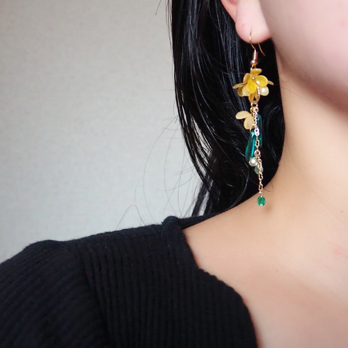 秋香る金木犀のアクセサリー ピアス/イヤリング ピアス（フック