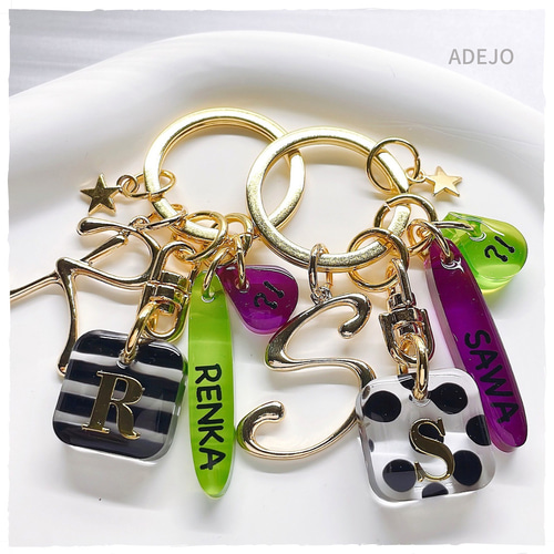 耐久性抜群✨キーホルダー♡オリジナルコーティング♡16金ゴールド♡本