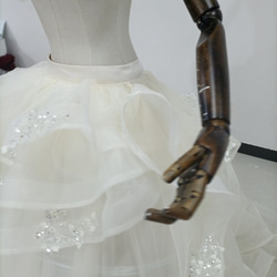 可愛香檳色閃耀薄紗柔軟層疊薄紗裙裙 第5張的照片