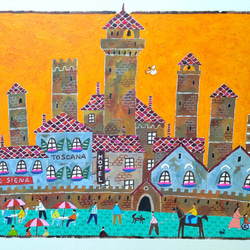 手書き油絵 パリの風景 ムーランルージュの風車 額付 絵画 インテリア 手書き油絵 パリの風景 ムーランルージュの風車 額付 絵画