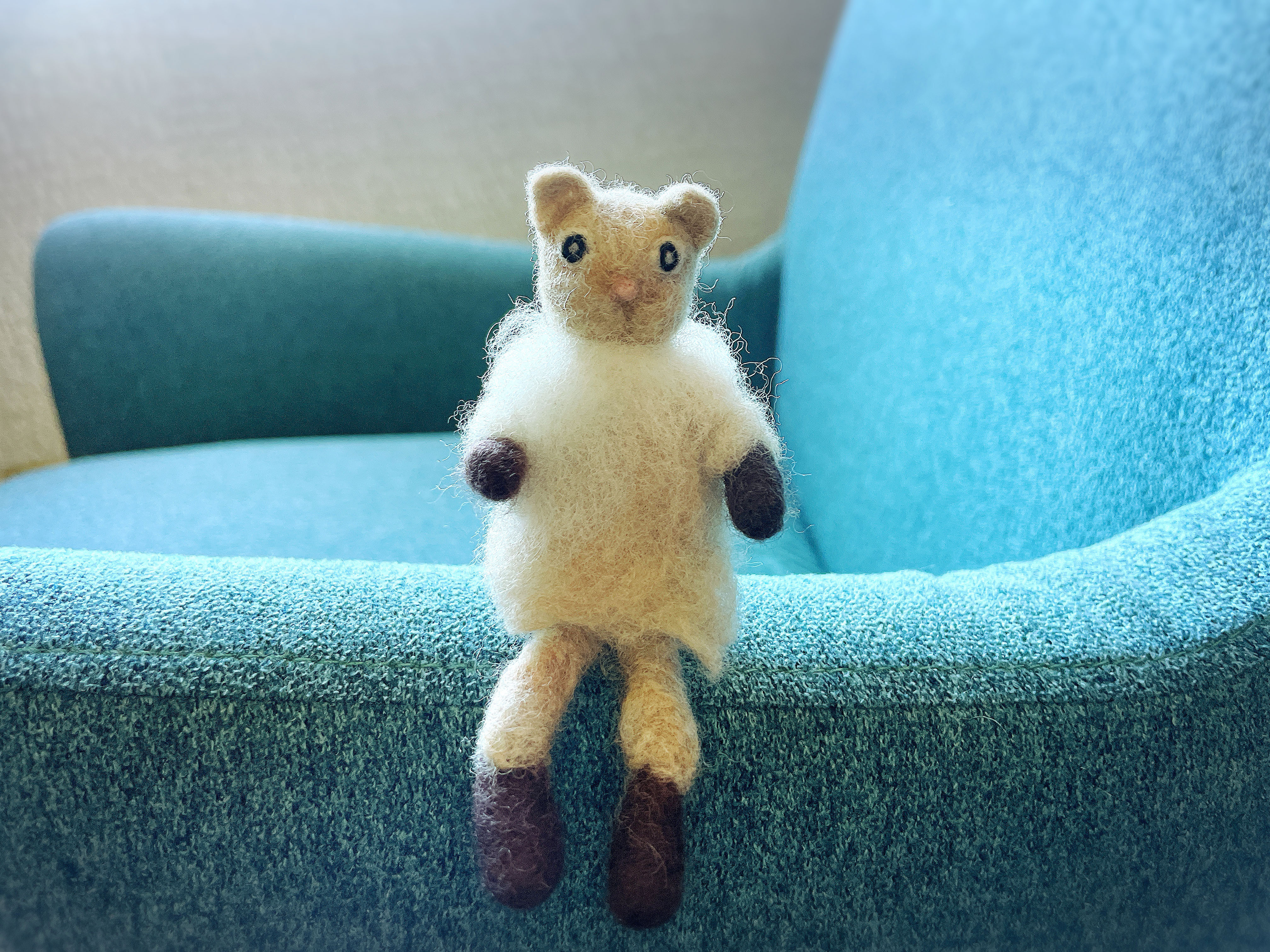 ハンドメイド 猫 羊毛フェルト チョコぷりん
