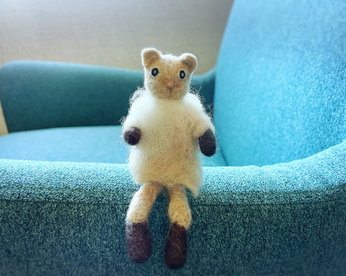 羊毛フェルト 猫 ハンドメイド チョコぷりん cae898ed97927b1d8440d07ed0c2b1