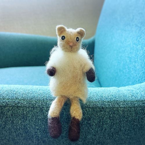羊毛フェルト 猫 ハンドメイド チョコぷりん ハンドメイド 猫 羊毛フェルト チョコぷりん