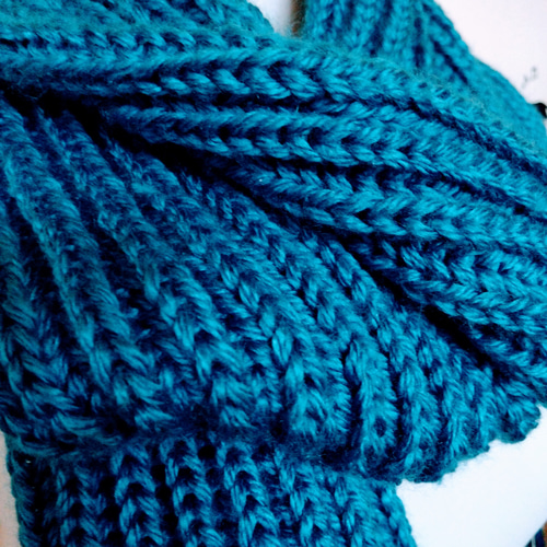 ナイス ルッキング ニット ロング＆ボリューミーマフラー 青系