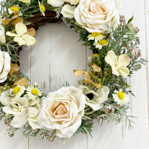 アーティフィシャルフラワー リース 35センチ リース Fleur de E