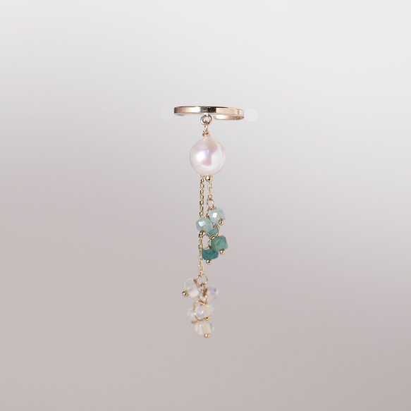 #936C_G Akoya 珍珠和紫水晶耳骨夾 第2張的照片