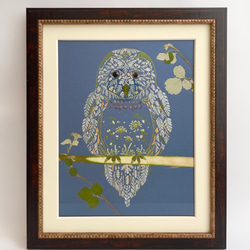 緻密な押し花】オーダー品 フクロウ おしゃれ インテリア 送料無料