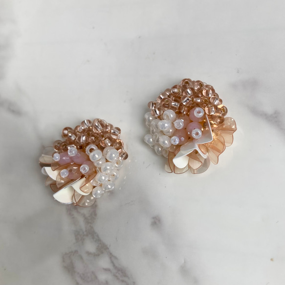 Beads ASOBI pink beige   イヤリング/ピアス 4枚目の画像