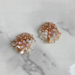 Beads ASOBI pink beige   イヤリング/ピアス 3枚目の画像