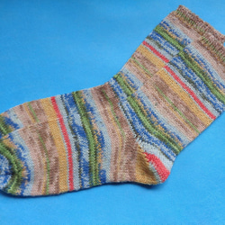 手編み靴下　お手入れ簡単　冷え性対策　OPAL   23.0cm 1枚目の画像