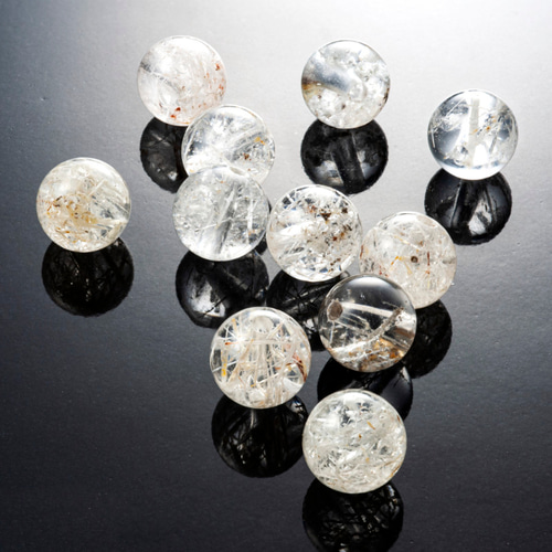 6粒売り ホワイトスノールチルクォーツ ラウンド6mm 天然石 ベリーズ