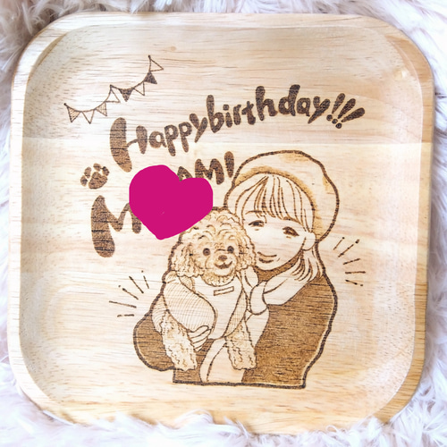 似顔絵（中）セピア | ぶぶはこの似顔絵・ウッドバーニング教室