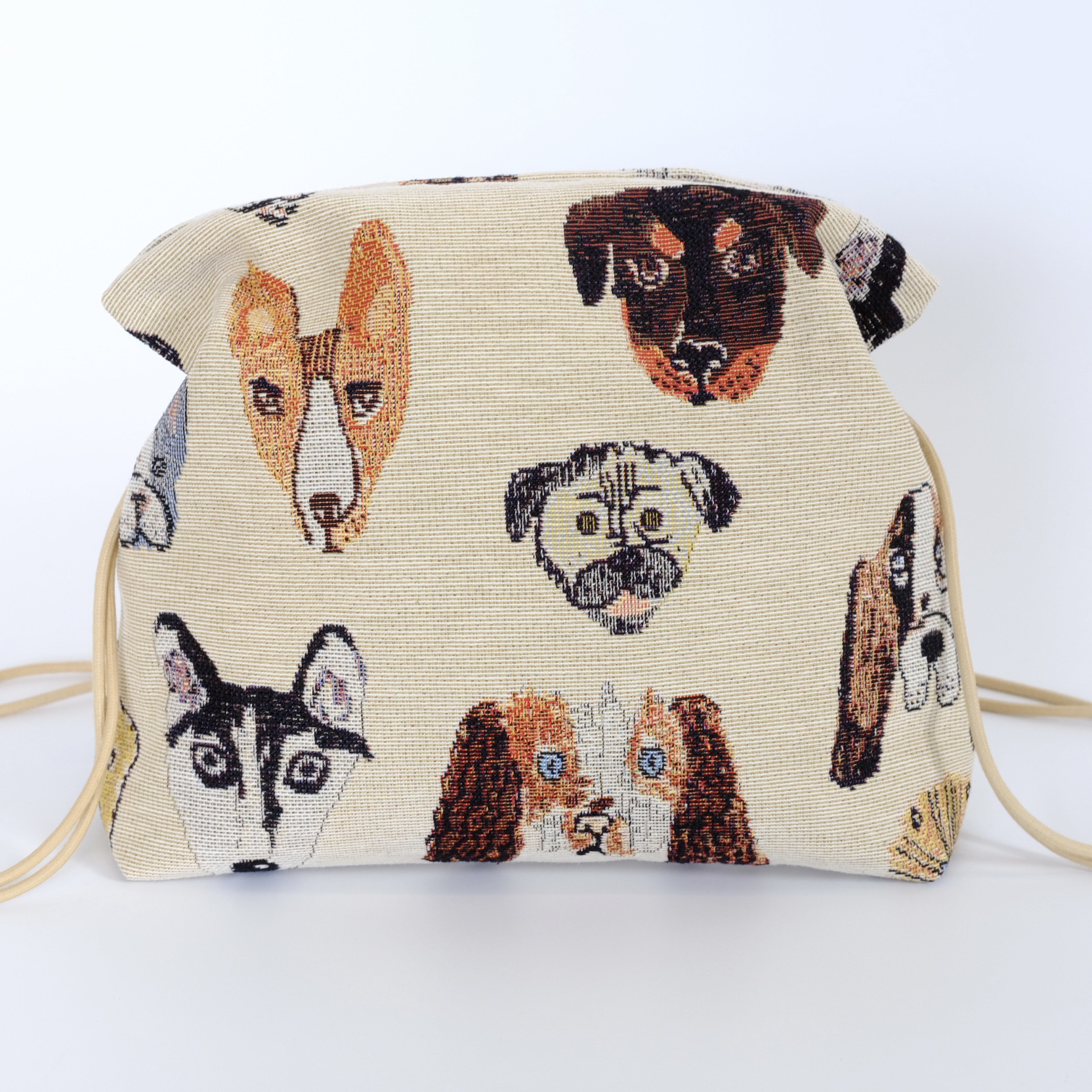 【フランス生地✳︎ふんわりポシェット　ジャガード織（わんわん柄）】