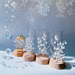 雪の結晶と樹氷のクリスタルツリー〔プレシオサクリスタル〕ガラスボトル／ドーム ✳︎虹の煌めくクリスマスツリー＊もみの木 15枚目の画像