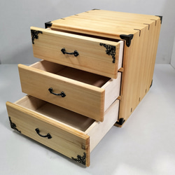 黒檀　小箪笥 三段引出し 小物入れ　引き出し 358c42752d247c3305ba89f73cce5a