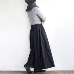 ロングタックギャザースカート（ブラック） 4枚目の画像