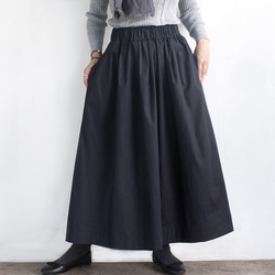 ロングタックギャザースカート（ブラック） 6枚目の画像
