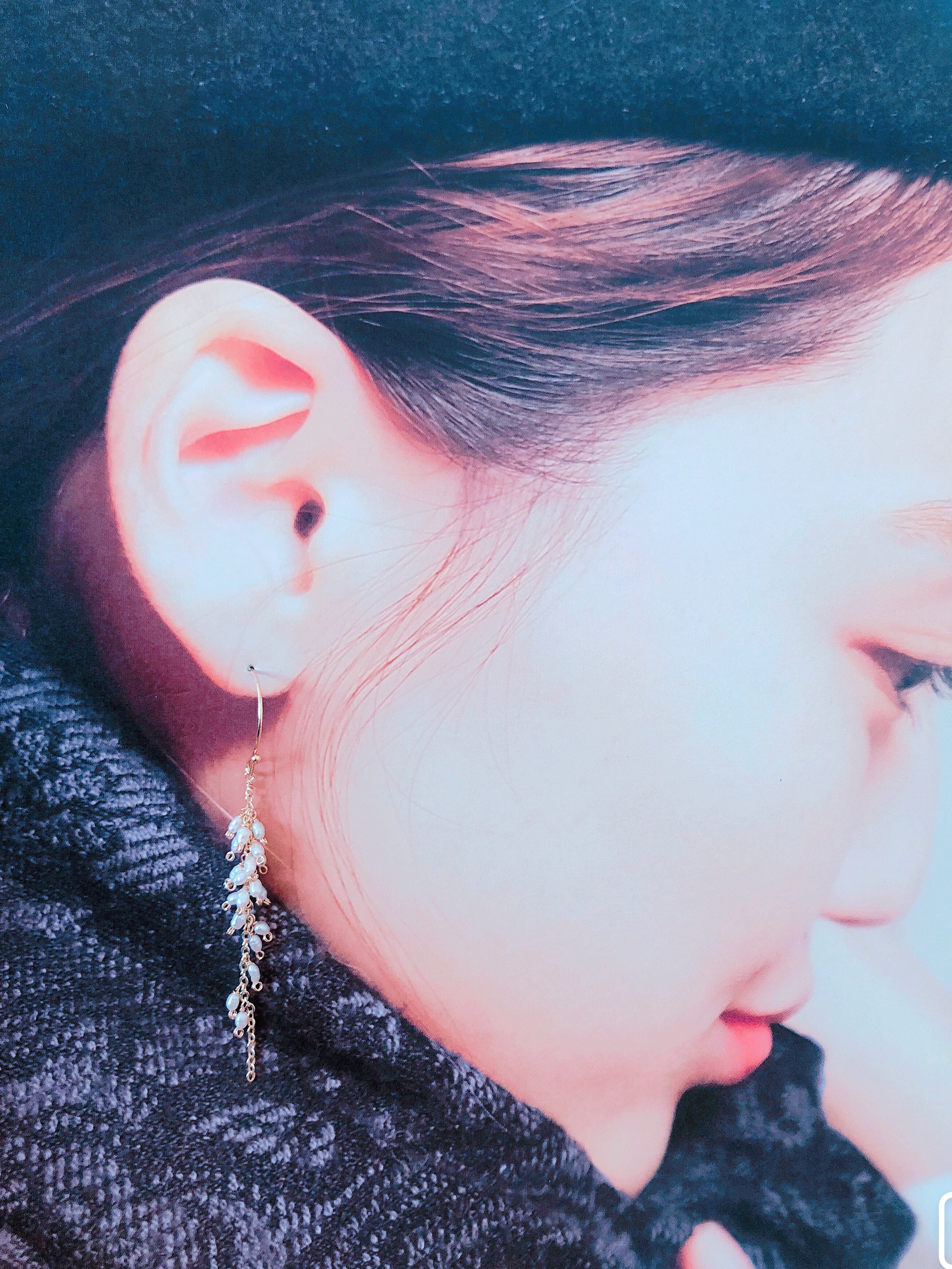 ふわり＊上質淡水パール ピアス＊イヤリング　14kgf