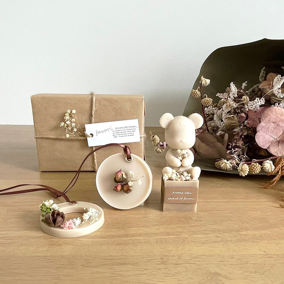 淡色 ꕤ アロマワックスサシェセット / シルクオーキッドの香り / くま