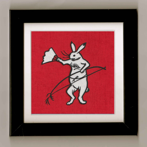 切り絵「鳥獣戯画のうさぎ」6 切り絵 伊勢屋 通販 15121957｜Creema