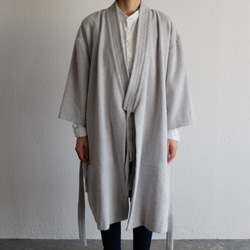 【新款】和服｜Dogi Robe｜Angora Shaggy Light Gray【男女皆宜】 第3張的照片