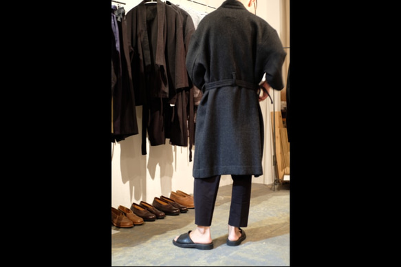 【新款】和服｜Dogi Robe｜Angora Shaggy Light Gray【男女皆宜】 第8張的照片