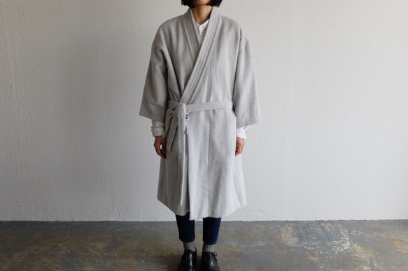 【新款】和服｜Dogi Robe｜Angora Shaggy Light Gray【男女皆宜】 第2張的照片