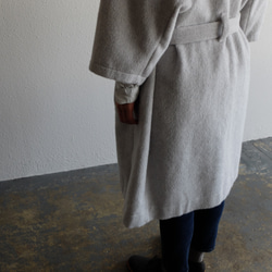 【新款】和服｜Dogi Robe｜Angora Shaggy Light Gray【男女皆宜】 第6張的照片