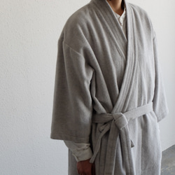 【新款】和服｜Dogi Robe｜Angora Shaggy Light Gray【男女皆宜】 第1張的照片