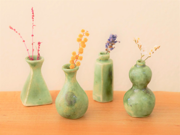 陶器 小花差し 花瓶 轆轤手作り 民芸風