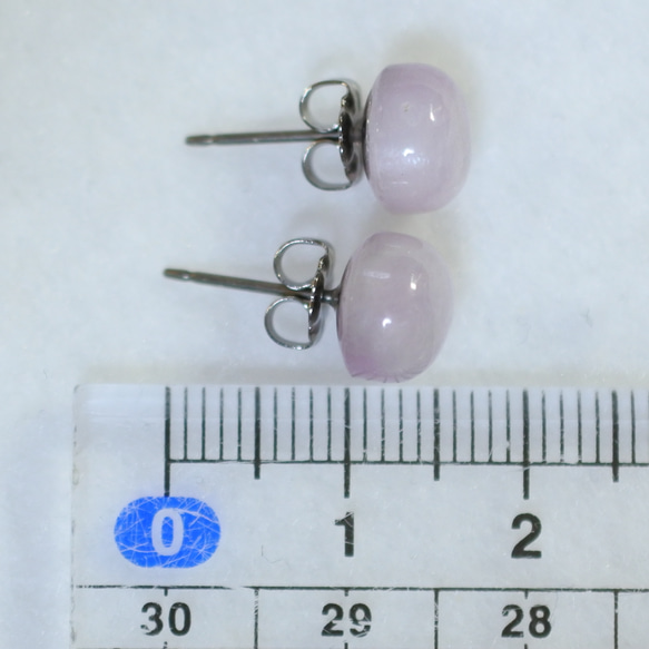 （1 件）紫鋰輝石耳釘（8 毫米，鈦柱） 第5張的照片