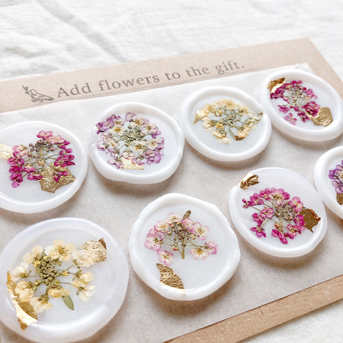 シーリングワックスシール ✩.*˚ 封蝋ステッカー 花 10枚 280 贈り物に