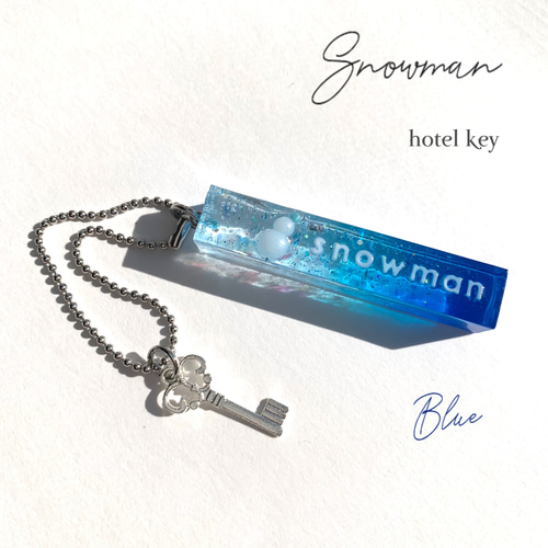 snowman＊ホテルキー キーホルダー BLUE キーホルダー miasnow