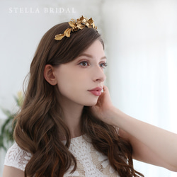 NY製真鍮パーツのブライダルティアラ MICHELA ミケーラ｜ウェディングヘアアクセサリー / 受注生産品 3枚目の画像