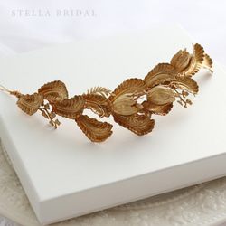 【受注生産品】NY製真鍮パーツと大粒淡水パールのヘッドピース Nicoletta - ニコレッタ 5ピースセット｜ウェディングヘアアクセサリー |  STELLA BRIDAL - オシャレ花嫁さま御用達ブライダルアクセサリーショップ ＜ステラブライダル＞
