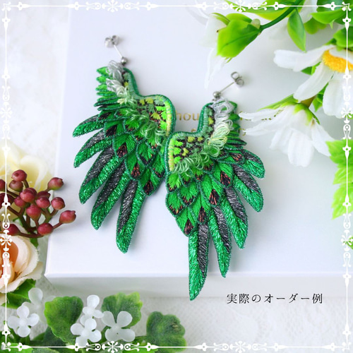 129 ブローチシリーズ鳥クリアー　ハンドメイド　ピアスorイヤリング 129 ブローチシリーズ鳥クリアーハンドメイドピアスorイヤリング