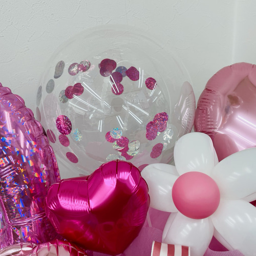 推し活】バルーンアレンジ バルーンギフト ピンク系 推し