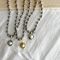 ballchain necklace ／ 金属アレルギー対応 2way ボールチェーンネックレス シルバーネックレス 3枚目の画像