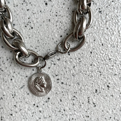 【再販】coin bracelet ／ 金属アレルギー対応 ユニセックス シルバーブレスレット ペアブレス ペアルック 7枚目の画像