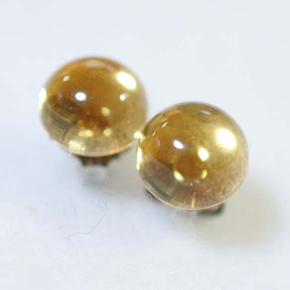 黃水晶耳環（8 毫米，鈦柱） 第2張的照片