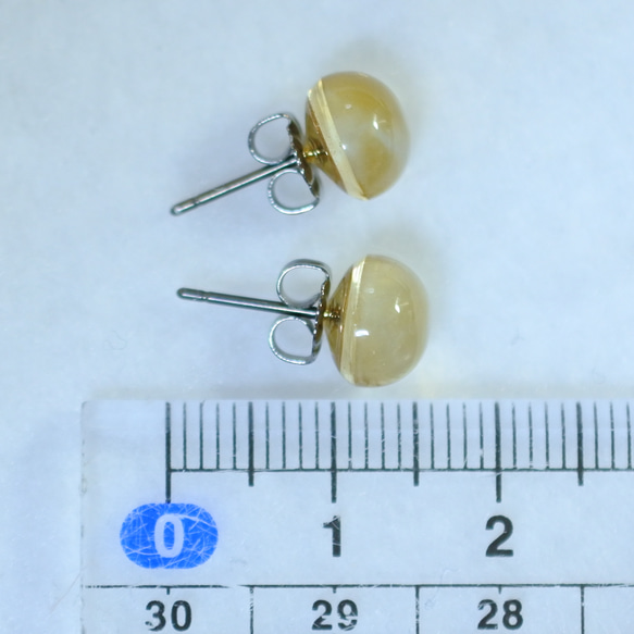 黃水晶耳釘（8 毫米，鈦柱） 第5張的照片