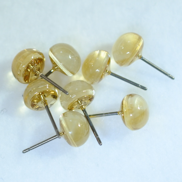 黃水晶耳環（8 毫米，鈦柱） 第4張的照片