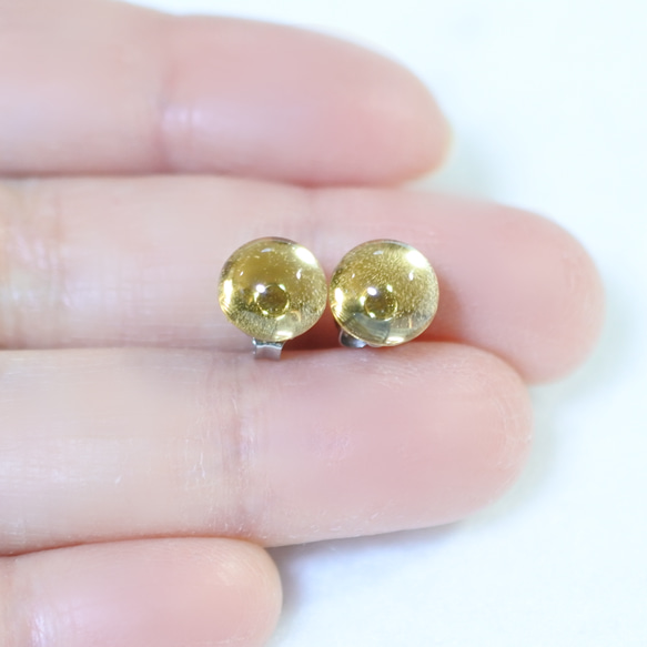 黃水晶耳環（8 毫米，鈦柱） 第3張的照片