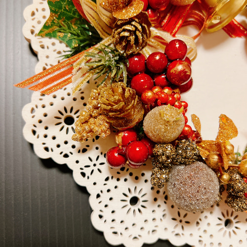 クリスマスリース　クリスマス☆☆☆飾り クリスマスリース 玄関 リース 日本製 18cm かわいい ポンポン Sサイズ