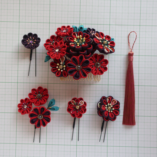 アンティーク つまみ細工 くし 櫛