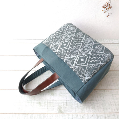 ミナペルホネン シンフォニー[グリーン]とキャンバス トートバッグ